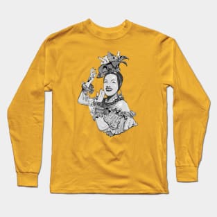 Carmen Miranda in black and white Long Sleeve T-Shirt